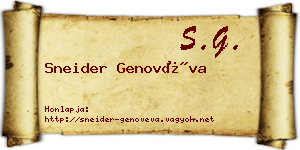 Sneider Genovéva névjegykártya
